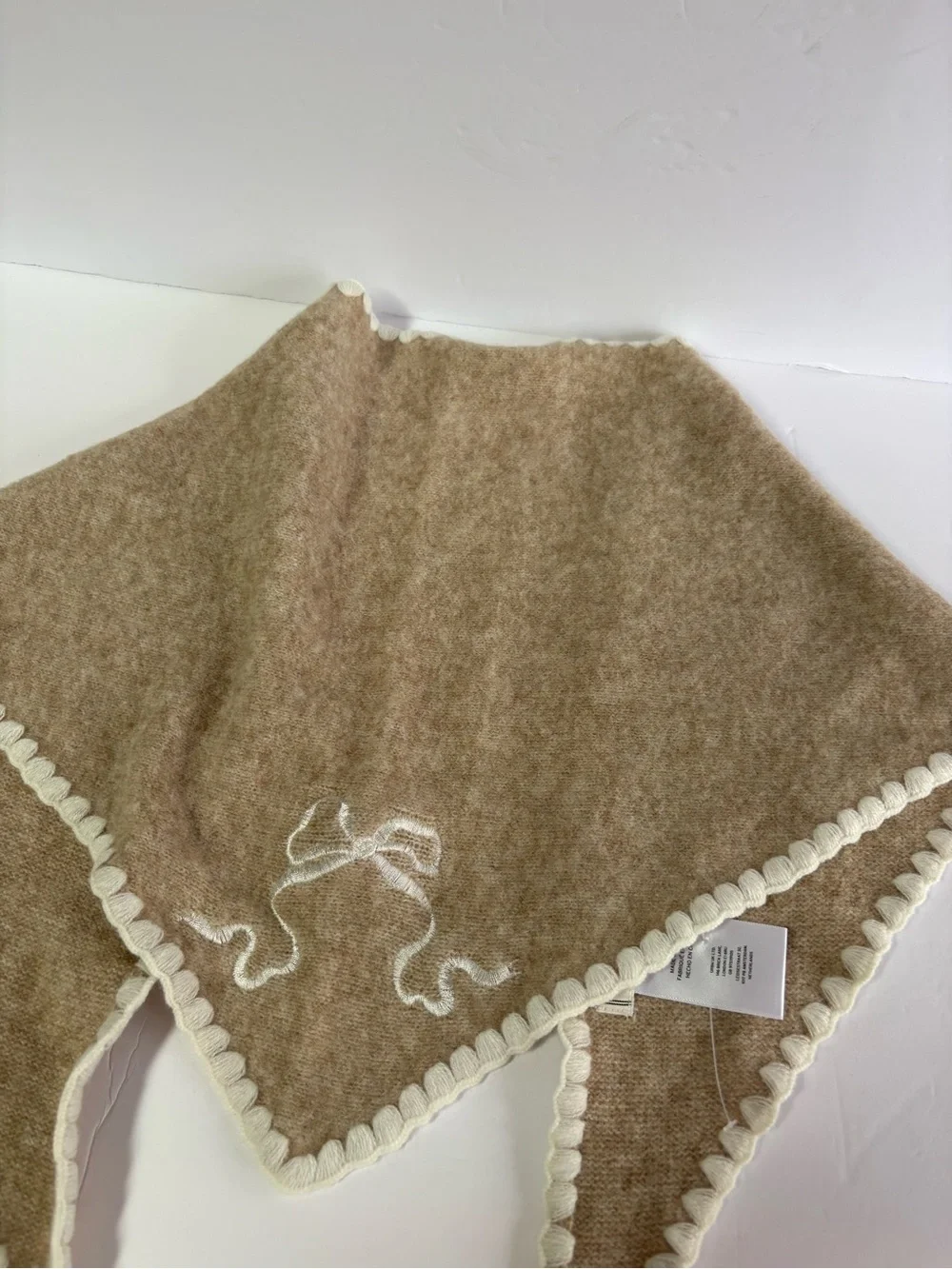 NWOT By Anthropologie Icon Embroidered Triangle Scarf